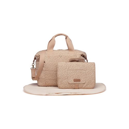 Storksak Seashell Organic Cotton Diaper Bag & Changing Station Bundle, Seashell