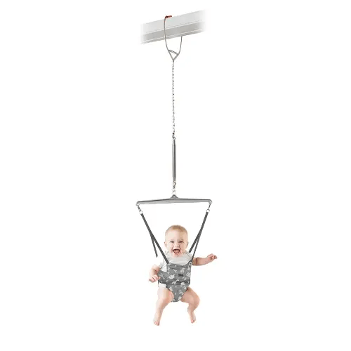 Jolly Jumper *Iconic* - New Grey Safari Saddle - The Original Baby Exerciser. Trusted by Parents and Loved by Babies for Over 75 Years
