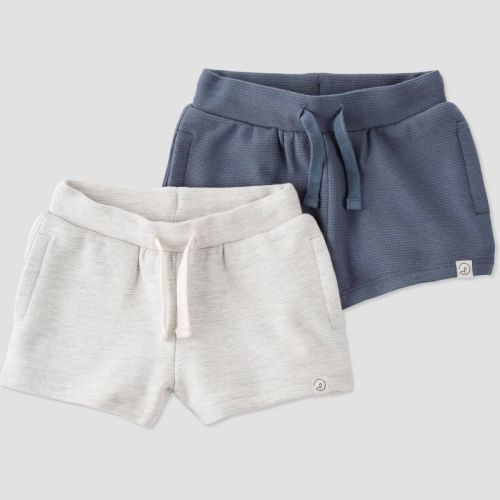 Little Planet by Carter's Organic Baby 2pk Shorts - Gray, Size: 9M