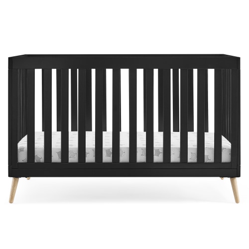 Delta Children Essex 4-in-1 Convertible Baby Crib - Greenguard Gold Certified, Ebony/Natural