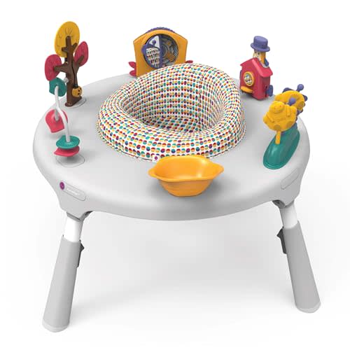 ORIBEL PortaPlay 2-in-1 Baby Activity Center & Play Table (Wonderland Adventure, Grey)
