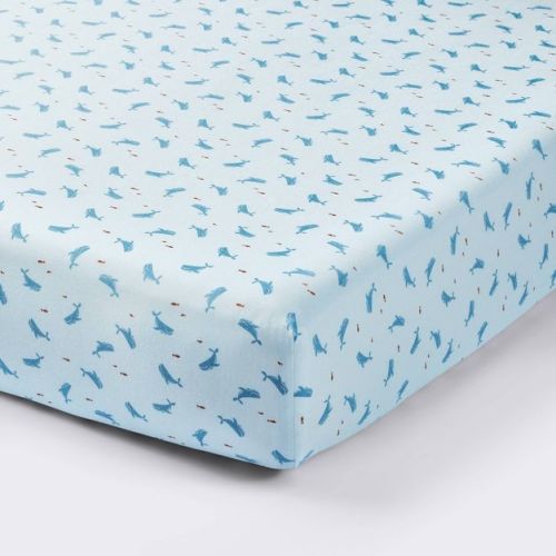 Cotton Fitted Crib Sheet - Whales - Cloud Island™