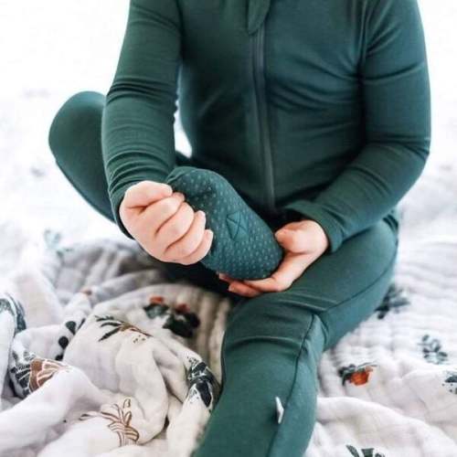 Zippered Footie, Emerald - Kyte Baby | Maisonette