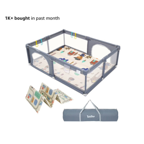 Baby Playpen with Mat, Large Baby Play Yard for Toddler, BPA-Free, Non-Toxic, Safe No Gaps Playards for Babies, Indoor & Outdoor Extra Large Kids Activity Center 79"x59"x26.5" with 0.4" Playmat