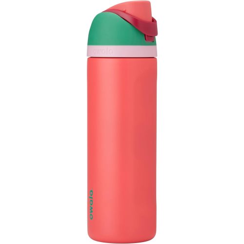Owala FreeSip Insulated Stainless Steel Water Bottle with Straw for Sports, Travel, and School BPA-Free Sports Water Bottle, 24 oz, Strawberry Field