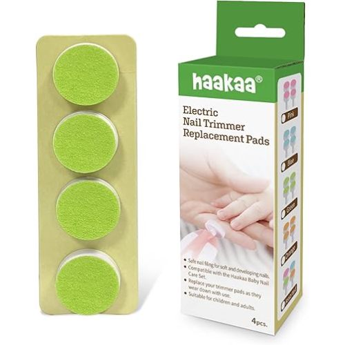 haakaa Electric Nail Trimmer Replacement Pads Baby Nail Trimmer Heads Compatible with All haakaa Nail Trimmers, Suitable for 6-12months, Green