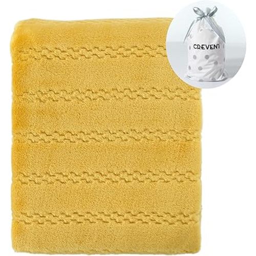CREVENT 30''X40'' Soft Cozy Warm Baby Blankets for Boys Girls Solid Color - All Season Use - Newborn Essentials (Sunshine Yellow)
