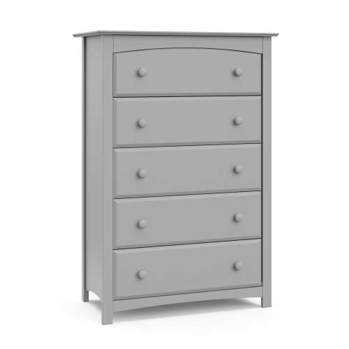 Storkcraft Kenton 5 Drawer Nursery Dresser, Pebble Gray