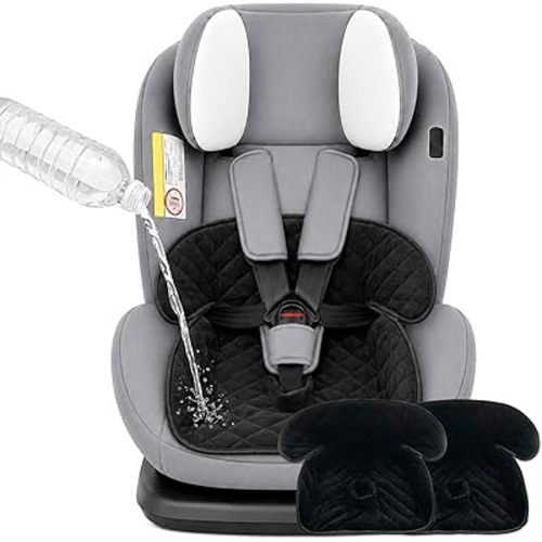 Wonderkin 2-Pack Potty Training Car Seat Protector, Waterproof Car Seat Liner, Non-Slip Leak-Proof Piddle Pads,Washable Cover Fits Car Seats Strollers Bouncers, Ages 6 Months to 4 Years (Black)