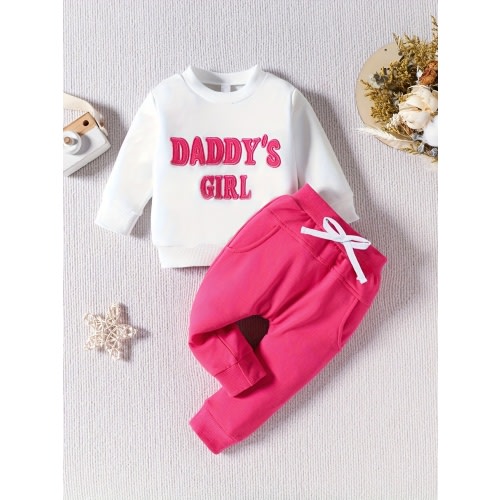 MORTTIC Baby Girls Long Sleeve Set "Daddy's Girl" Letter Print CuteFall Winter Clothes Outfit Set