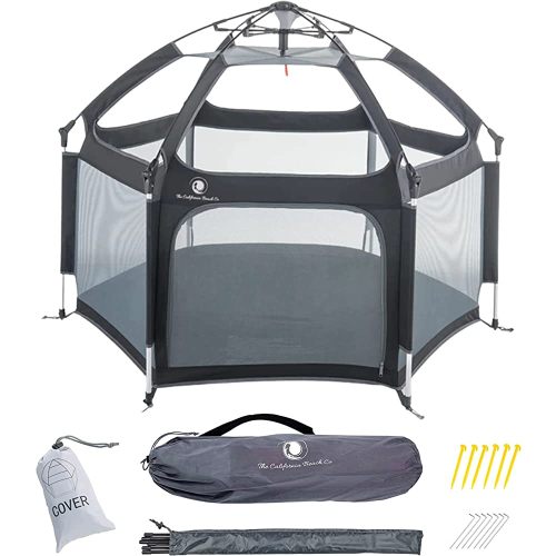 POP 'N GO Premium Indoor and Outdoor Baby Playpen - Portable, Lightweight, Pop Up Pack and Play Toddler Play Yard w/ Canopy and Travel Bag - Black