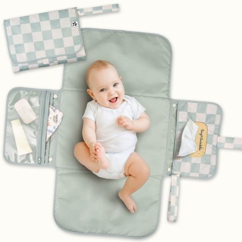 Tiny Twinkle Portable/Foldable Waterproof Diaper Changing Pad with Smart Wipes Pocket