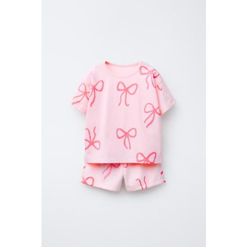 PRINTED T-SHIRT AND SHORTS SET - Pink | ZARA United States