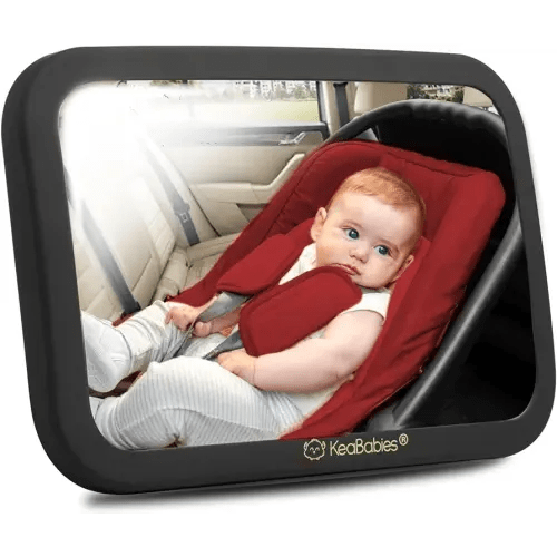 Keababies Safety Baby Car Seat Mirror - Shatterproof (Matte Black)