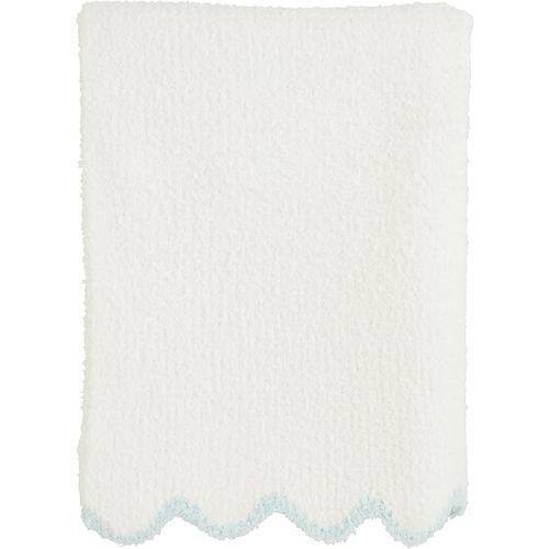 Mud Pie Kids Blue Scallop Chenille Blanket; 34" x 28"