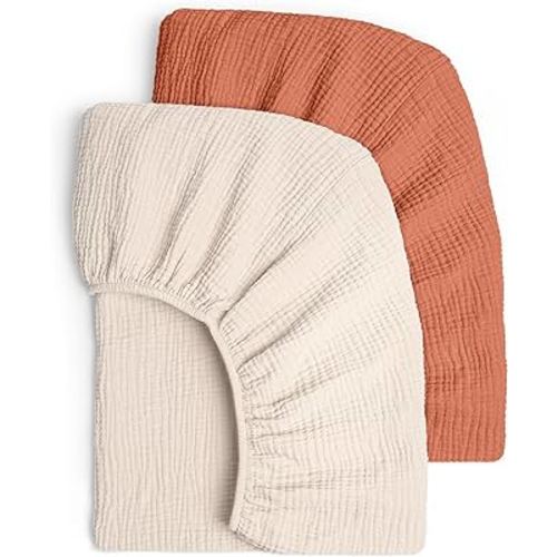 Lulu moon Muslin Crib Sheets - Fitted Crib Mattress Sheets for Boys and Girl - 28"x 52", 2 Pack