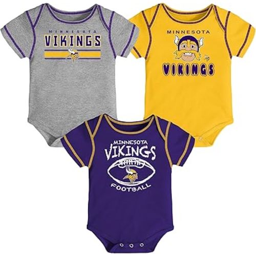 Outerstuff NFL Teams Newborn and Infant Short Sleeve Creeper 3-Pack (0m-18m)