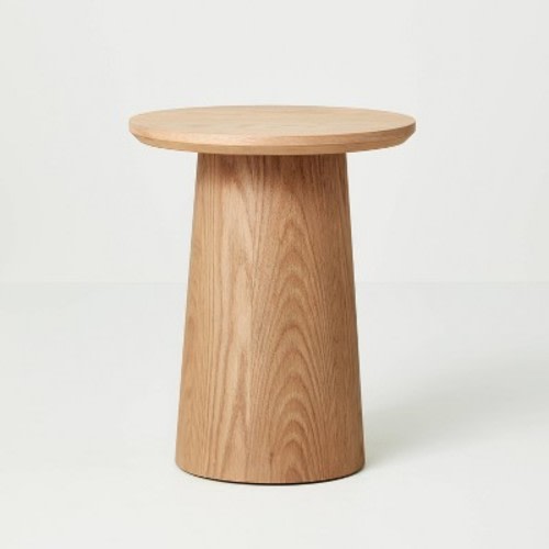 Wooden Round Pedestal Accent Side Table - Hearth & Hand™ with Magnolia, Color: Natural