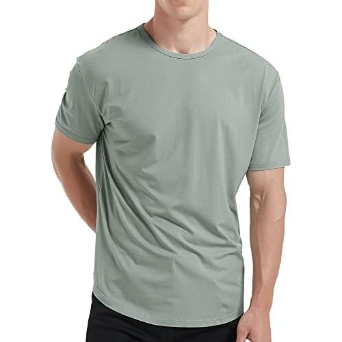 netdraw Men's Ultra-Soft Bamboo Viscose T-Shirt, Curved Hem Lightweight Cotton Blend Casual Tee