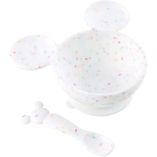 Disney Silicone First Feeding Set w/ Spoon: Mickey Mouse (Vanilla Sprinkle)