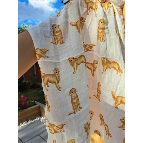 Golden Retriever Dog Muslin Square by Doreen and Ada - Etsy