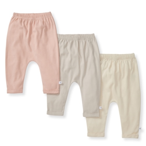 Solid Organic Cotton Baby Pants 3 Pack Ash