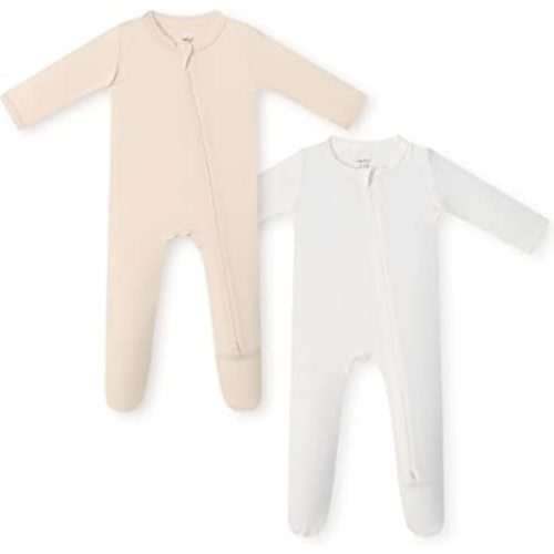 HAPIU Rayon from Bamboo Baby Footed Pajamas, 2 Way Zipper YKK, Footie for Baby Boy Girls, Newborn-24 Months