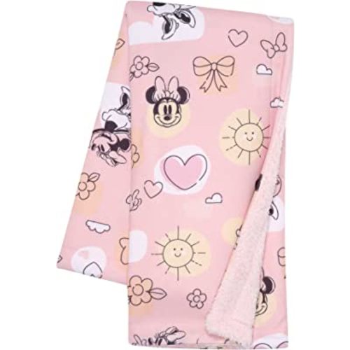 Lambs & Ivy Disney Baby Sweetheart Minnie Mouse Pink Soft Fleece Baby Blanket