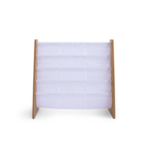 Humble Crew Kids' Journey L-shaped 4 Tier Bookshelf White/natural: Mdf Frame, 24" Height, 4 Shelves, Ages 2+