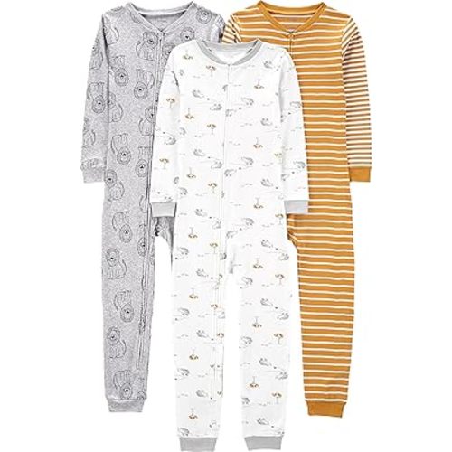 Simple Joys by Carter's Kids' 3-Pack Snug Fit Footless Cotton Pajamas