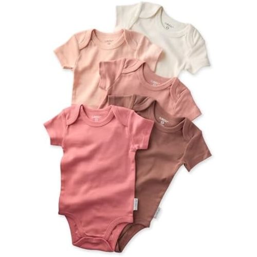 Avery 5-Pack Short Sleeve Bodysuits​ 100% Organic Cotton for Baby Boys​ & Girls
