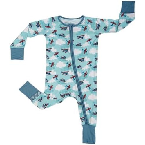 Baby Romper Long Sleeves for 3-24 Month Boys & Girls | 95% Bamboo Viscose Baby Rompers Two-Way Zipper Onesie