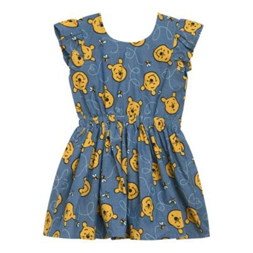 Disney Floral Girls Chambray Skater Dress Toddler Sizes (0-3 Months - 14-16)