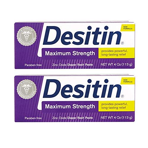 Desitin Diaper Rash Maximum Strength Paste 4 oz (113 g) (Pack of 2) Size: Pack of 2, Model: , Baby & Child Shop