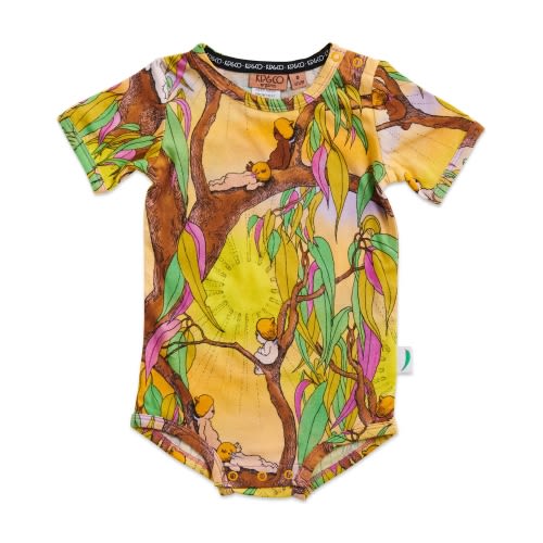 Kip&Co x May Gibbs Sunrise Delight Organic Short Sleeve Romper