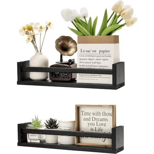 Amazon.com: Gneric Floating Shelves for Wall, Black Nursery Book Shelves, 15.7 inch Kids Bookshelf, Wall Shelves for Living Room Bedroom Decor,Kitchen Spice Rack,Bathroom Storage Rack(2 Pack) : Home & Kitchen