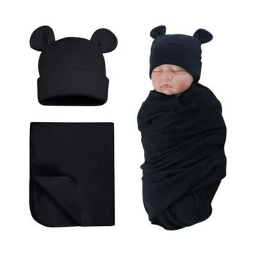 WUXIAN Baby Receiving Blankets Baby Swaddle Bag Infant Unisex Solid Wrap Sleeping Sack Swaddle Hat Baby Care
