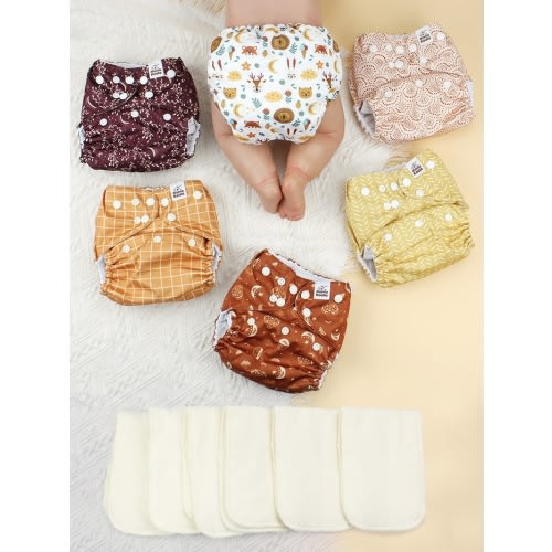 POCKET DIAPER 3.0 WITH INSERTS - 6 PACK(Lucky Colors)