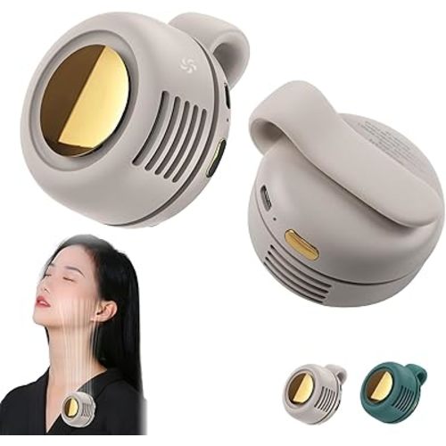 Portable Silent Mini Bladeless Electric Fan, 3 Speeds Hands-Free Mini Bladeless Fan Clip On, Small Whirlwind Waist Clip On Fan (White)