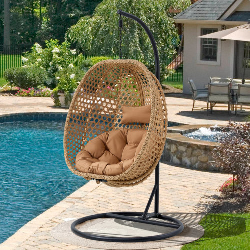 Dakota Fields Charlie-Jade Single Person Wicker Porch Swing with Stand Suitable for Indoor & Outdoor & Reviews | Wayfair