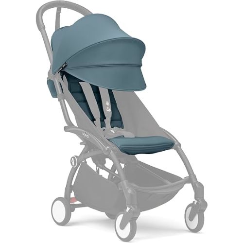 Stokke YOYO 6+ Color Pack, Aqua - Textiles Only: Seat Pad, Extendable Canopy & Zipped Back Pocket - Requires YOYO3 Frame (Sold Separately)