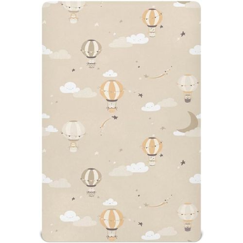 Fitted Crib Sheets for Boys Girls, Soft Breathable Comfortable Hot Air Balloon Baby Sheet Set, Crib Sheets Fits Standard Crib and Toddler Mattress