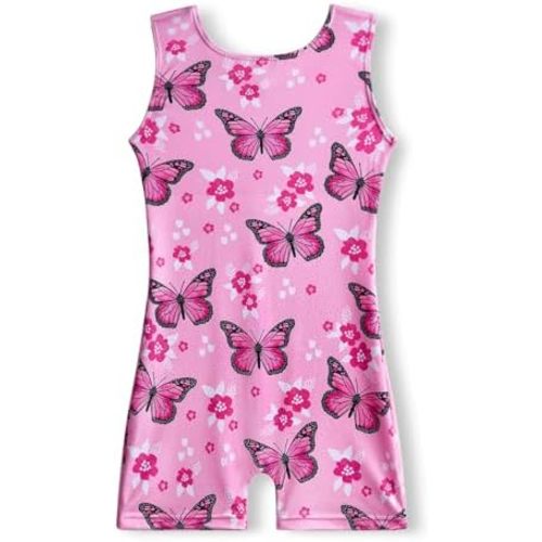 Gymnastics Leotards for Girls 2T 3T 4T 5T 6T 7T 8T Toddler Tumbling Outfit Biketard Unitard with Shorts Multiple Colors