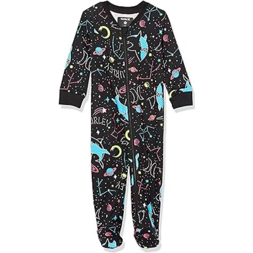 Hurley Baby Boys' Long Sleeve Footed Coverall