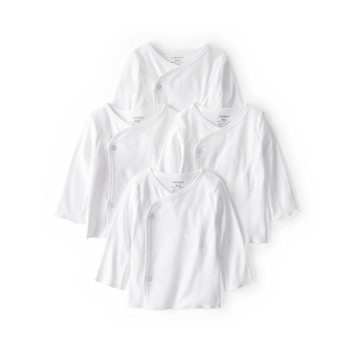 Baby 4-Pack Side-Snap Tees - White - Carter's | Carter's