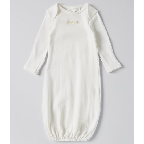 Starting Out Baby Newborn-6 Months Round Neck Long Sleeve Duck Embroidered Gown