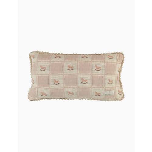 Rocking Horse Mini Pillowcase in Mauve Horse Patchwork