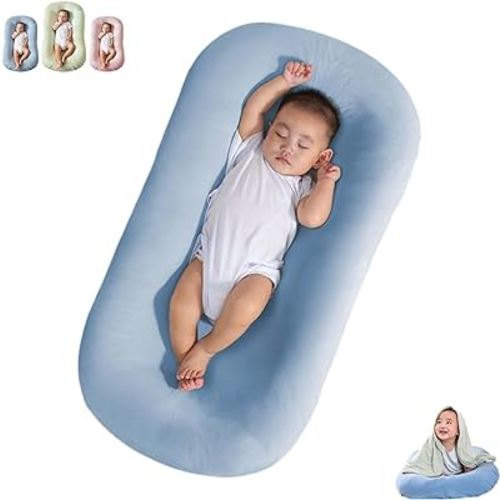Baby Lounger 0-24 Months, Newborn Lounger Nest Sleeper, Baby Lounger for Newborn, Soft Breathable Lounger Pillow for Infants (Blue,0-12 Months)