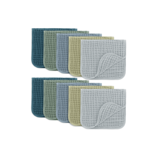 Muslin Burp Cloths - Pack of 10