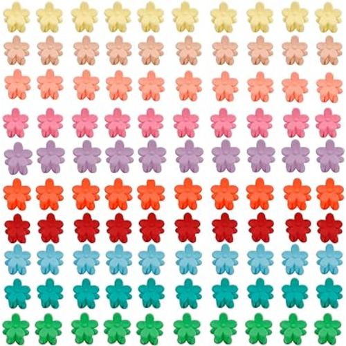 YISSION 100Pcs Mini Flower Hair Clips for Girls Small Hair Clips Cute Flower Claw Clips Toddler Baby Hair Clips Flower Clips for Hair Kids Hair Accessories For Girls Women